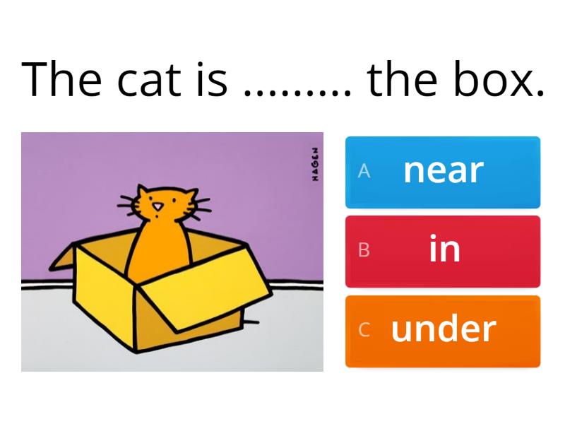 on in under in front of behind far near