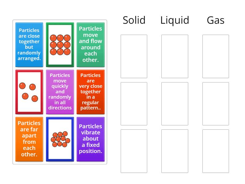 Solids, liquids and gases Group sort