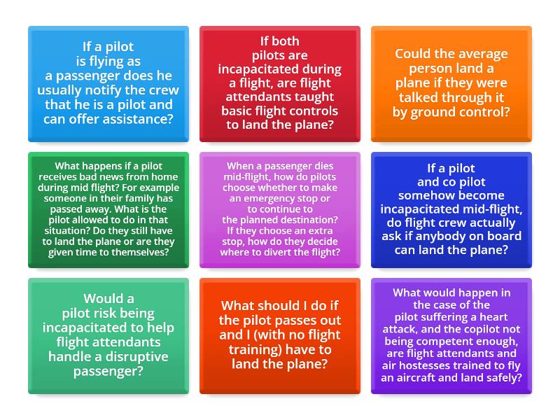 PILOT INCAPACITATION questions - Fichas giratorias
