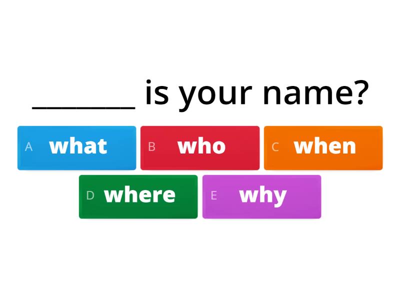 Question words (what, who, when, where, why - sentences) - Викторина