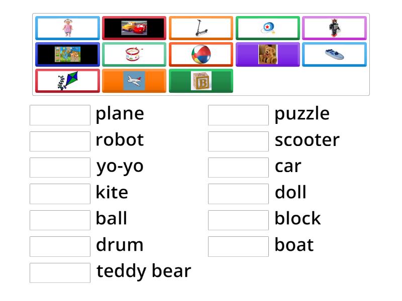 Topic: Toys - Match up