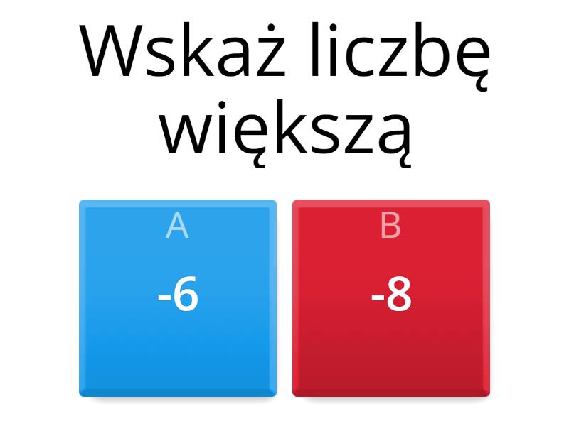 Liczby Dodatnie I Ujemne Porównywanie Test 4906