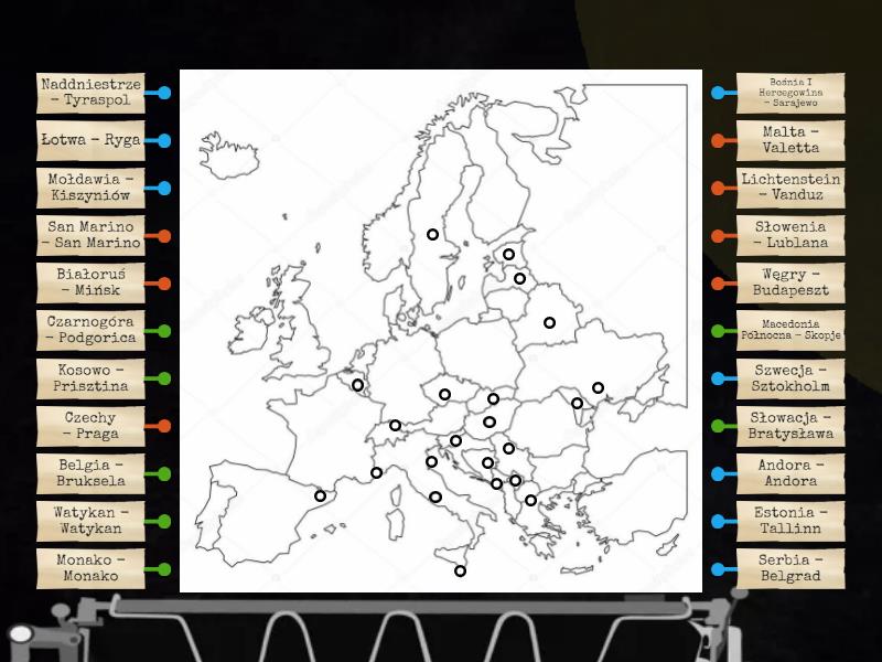 Mapa Europy Ze Stolicami Test Geografia - Mapa Polityczna Europy Ze Stolicami - Część 2 - Labelled