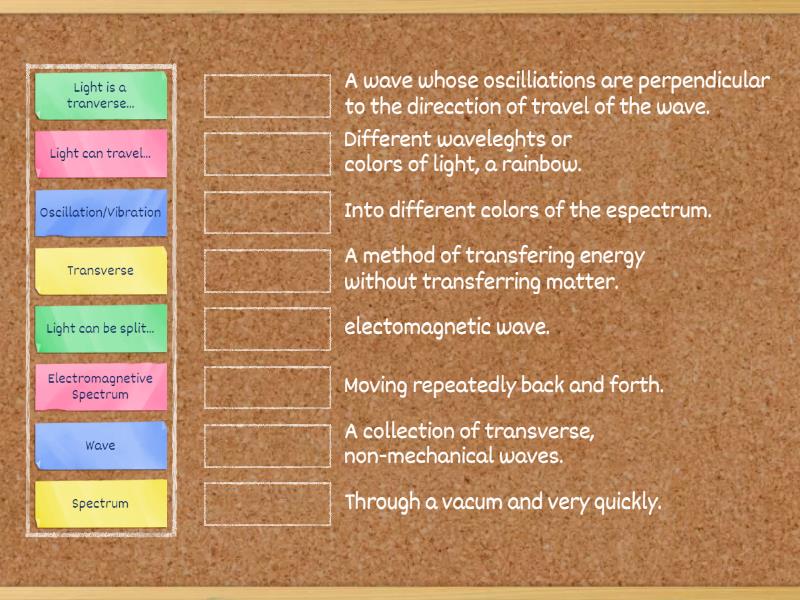 What is light? - Match up