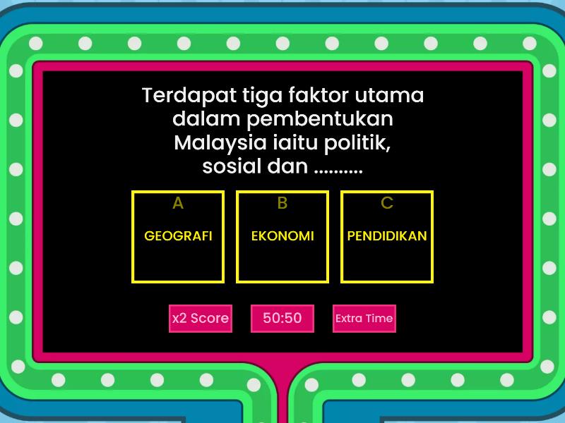 SEJARAH TAHUN 6 (PEMBENTUKAN MALAYSIA) - Gameshow Quiz