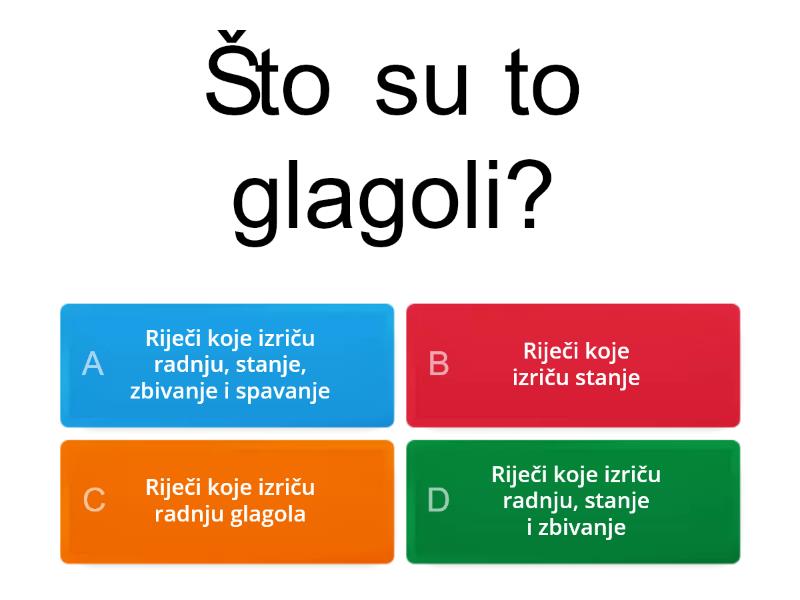 Glagoli 5. Razred - Kviz