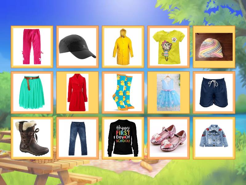 Academy Stars 1 Unit 8 Clothes - Flip tiles