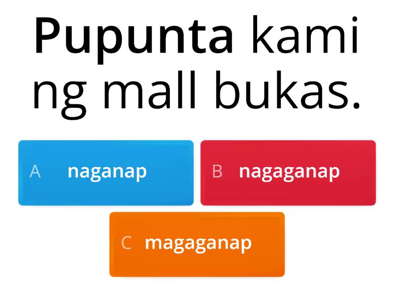 Aspekto Ng Pandiwa - Quiz