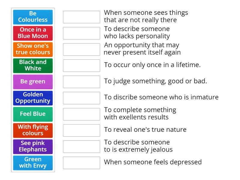 The colours of english - Match up
