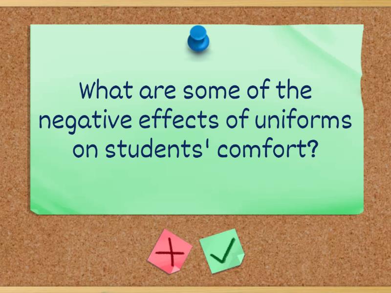 Reading "School Uniform". Answer the questions. Flash cards