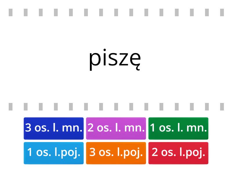 CZASOWNIK - Odmiana Przez Osoby - Znajdź Parę