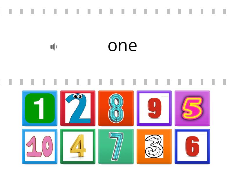 Numbers 1-10 Matching - Find the match