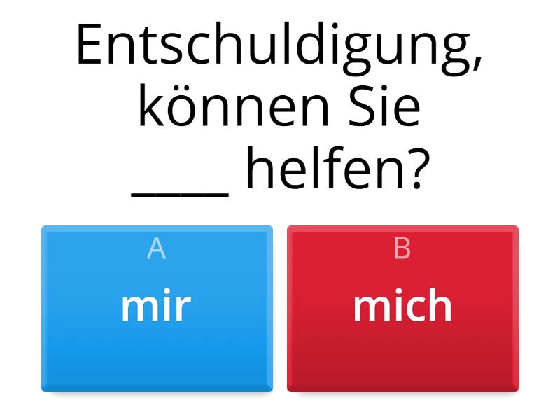 Personalpronomen Akkusativ Oder Dativ? - Quiz