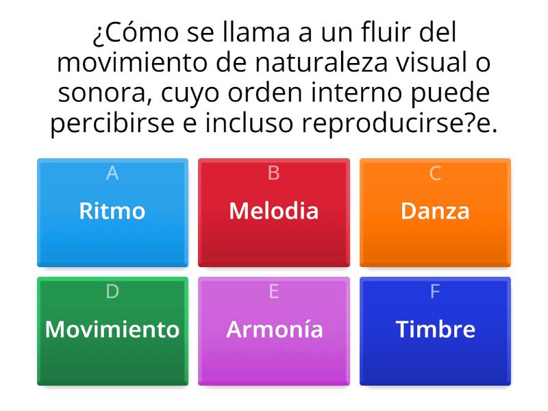 CUESTIONARIO DEL RITMO Y SUS ELEMENTOS - Quiz