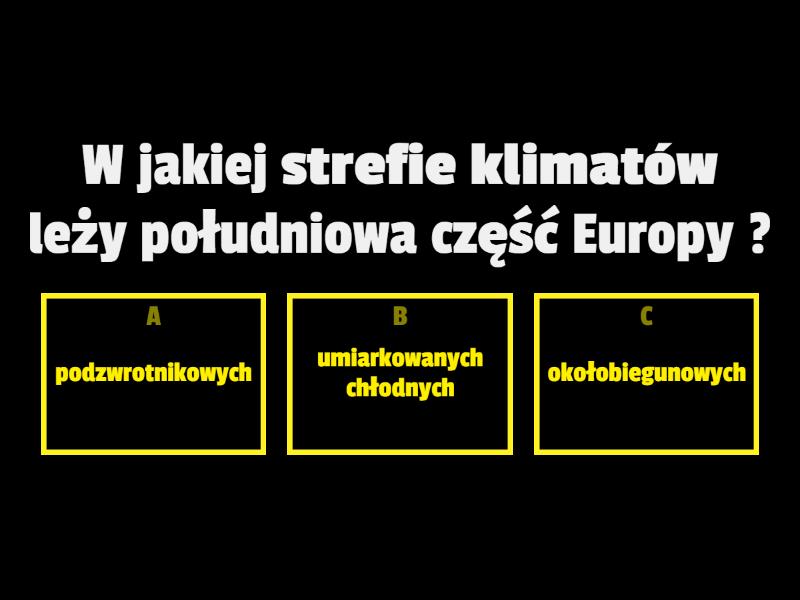 Zróżnicowanie Klimatyczne Europy - Z Całego Tematu - Test