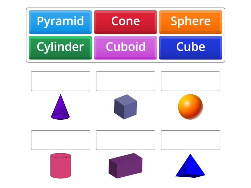 Match each shape to its corresponding names. - Match up