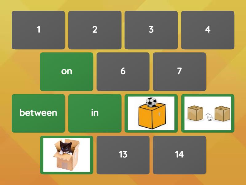 Preposition Of Place Matching Pairs