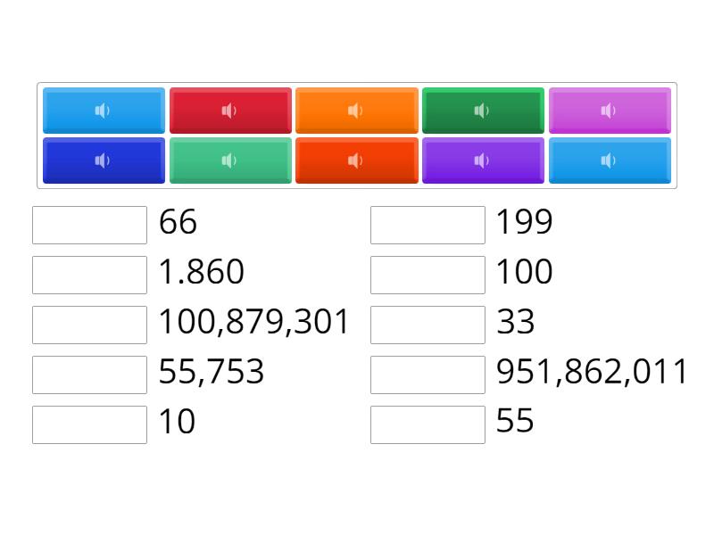 Match the numbers - Match up
