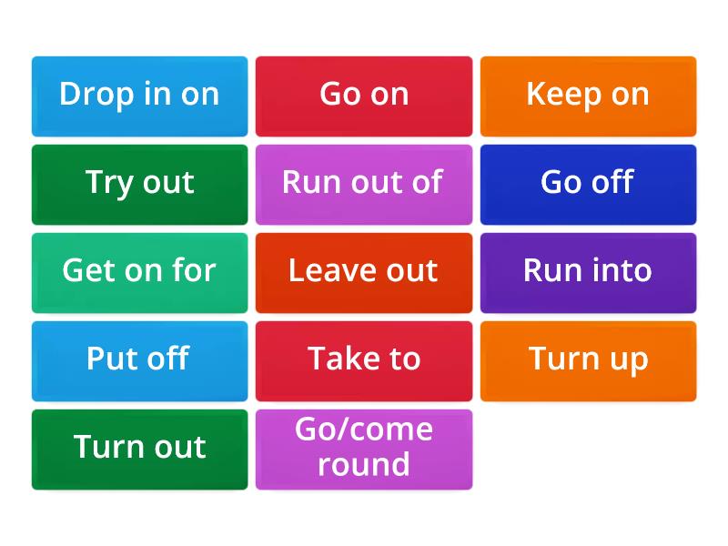 Destination B2 Unit 16 phrasal verbs intro - Flip tiles