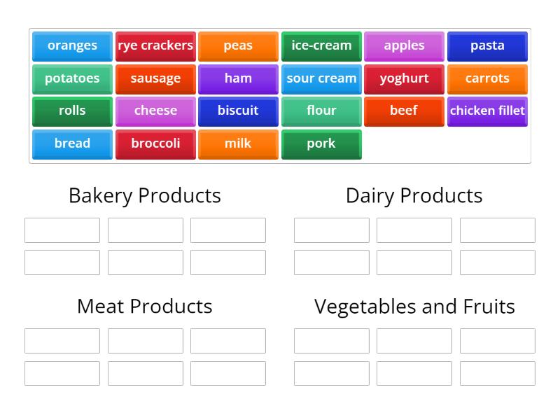 Food sorting - Group sort