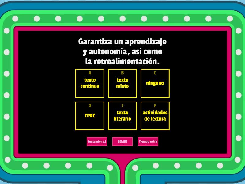 Busca La Respuesta Correcta Gameshow Quiz