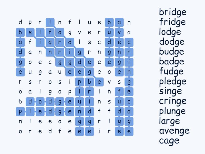 dge vs. ge Word Search - Wordsearch