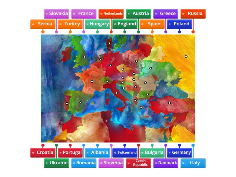 How many European countries do you know ? - Labelled diagram