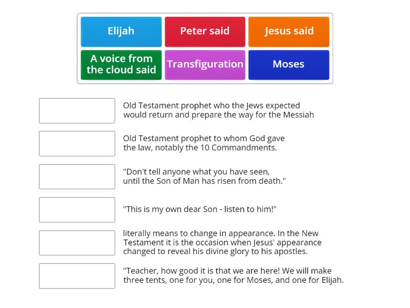 Transfiguration - Match up