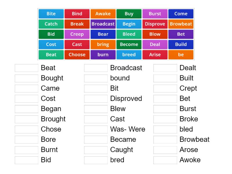 Irregular verbs - Match up