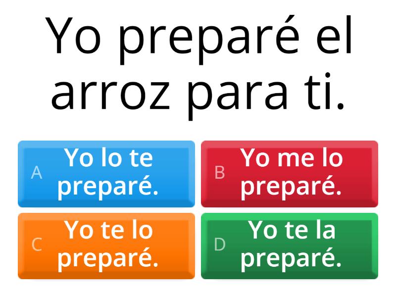 Double object pronouns - Quiz