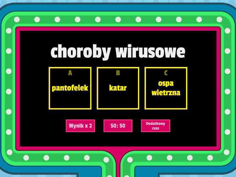 Sprawdzian 1 Biologia Bakterie I Wirusy Grupa A biologia bakterie i wirusy - Gameshow quiz