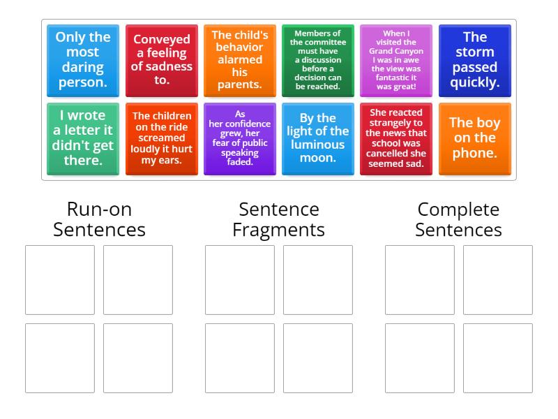 Run Ons Fragments And Complete Sentences Group Sort   7eedb9b3fc4945438697ad47bc672383 0