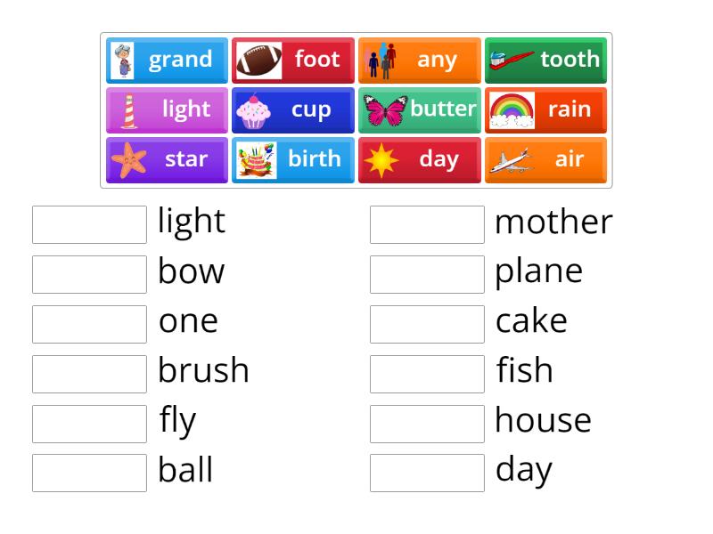 compound word matching - Match up