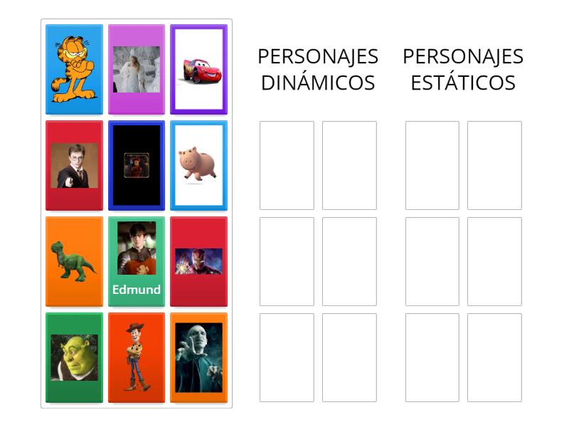 Tipos de personajes Group sort