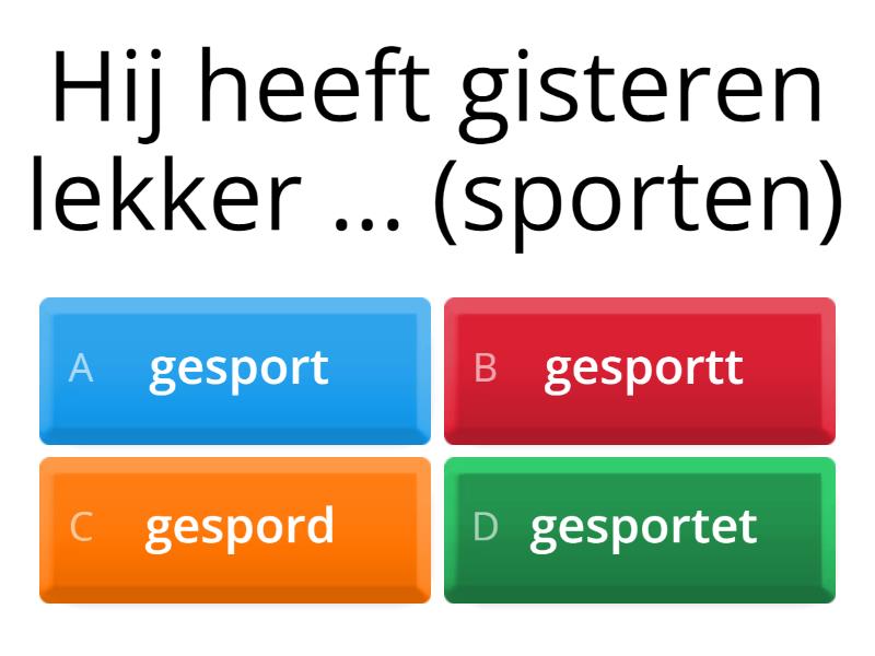 Les 15 - Perfectum - Oef 1 - Quiz