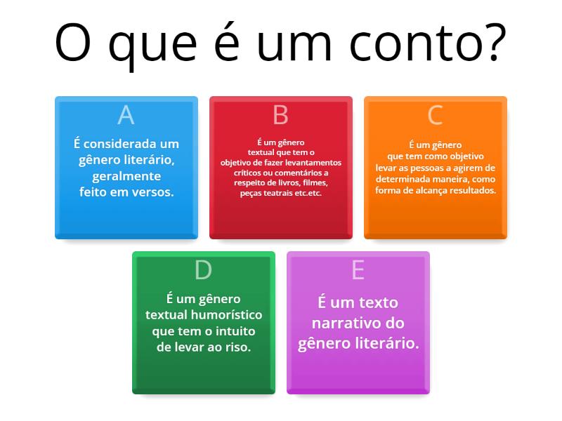 Revisando o gênero conto. - Quiz