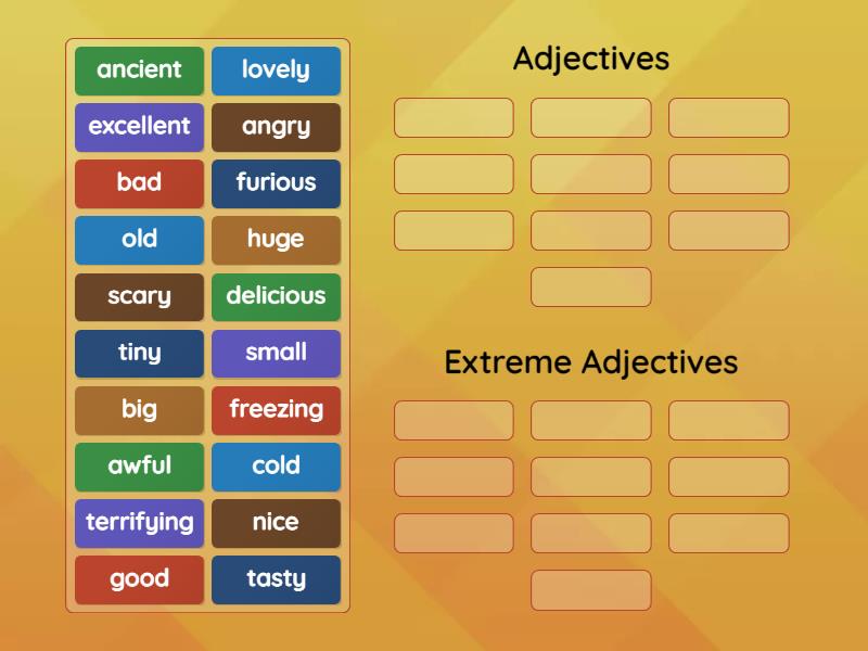 Extreme Adjectives - Group sort