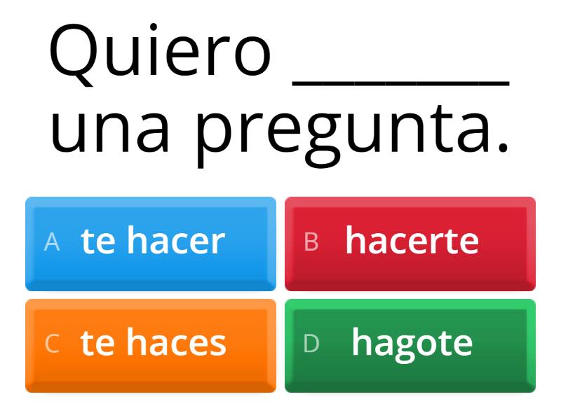 Repaso De Pronombres Directos E Indirectos - Quiz