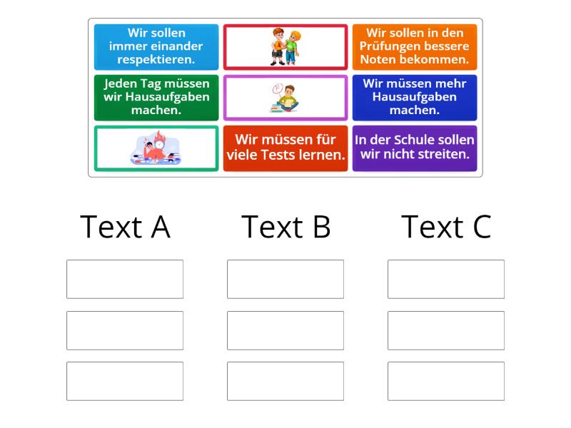 YR9 die Schulregeln lesen - Group sort