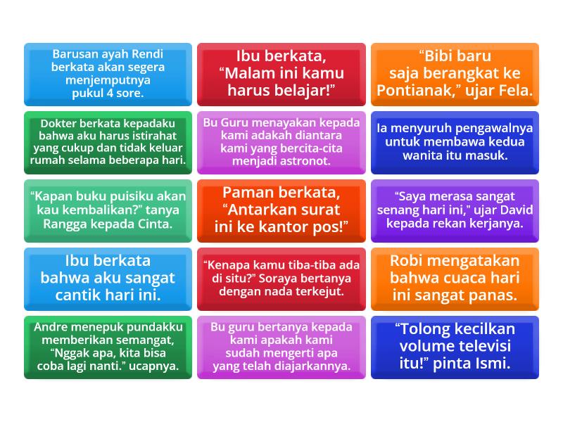 Soal Kalimat Langsung Dan Kalimat Tidak Langsung Flip Tiles