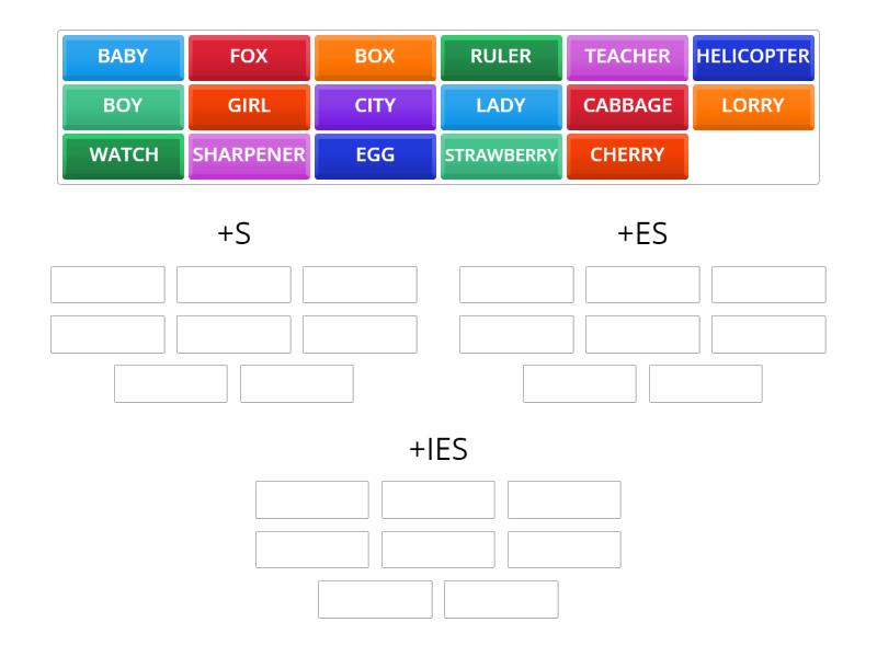 PLURAL NOUNS - Group sort