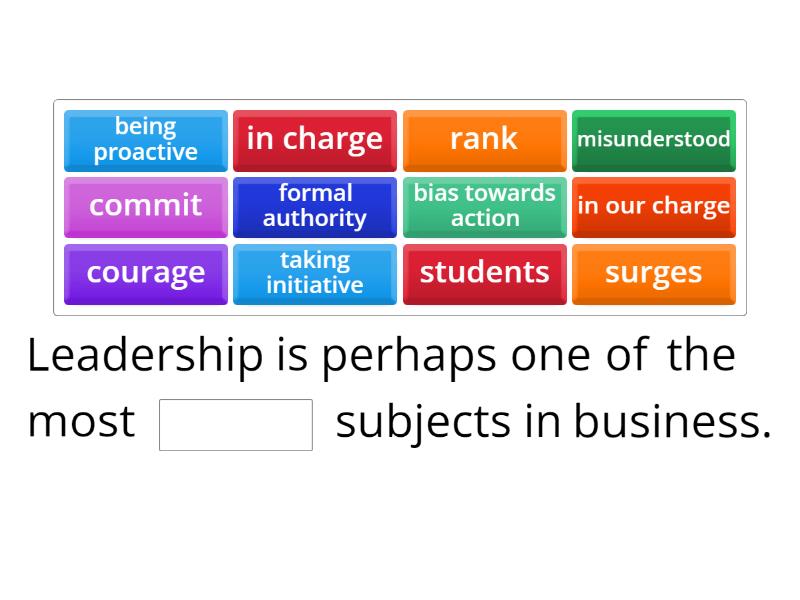 LDR - Leadership gapped sentences - Complete the sentence