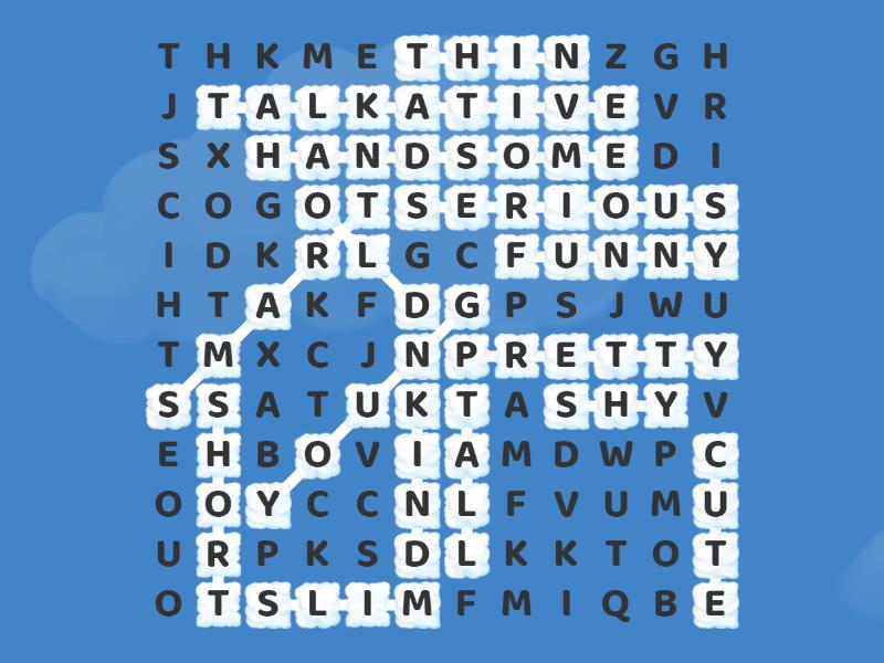 Adjectives that describe people - Wordsearch