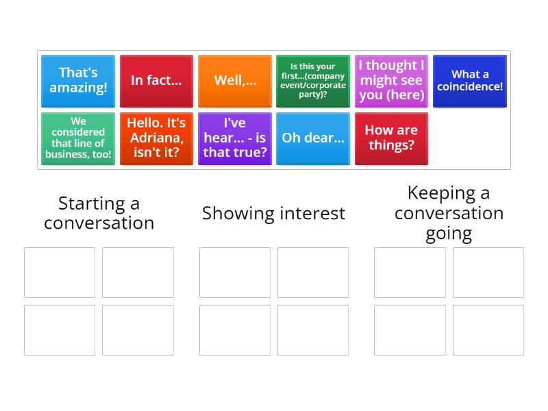 Encouraging Conversation Group Sort