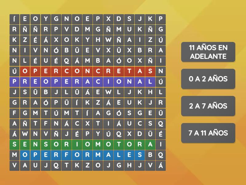 ETAPAS DE DESARROLLO - Wordsearch