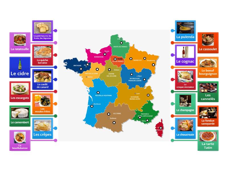 La Carte De France Des Sp cialit s Imagem Com Legenda