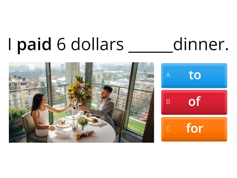 Money (Prepositions test) - Quiz