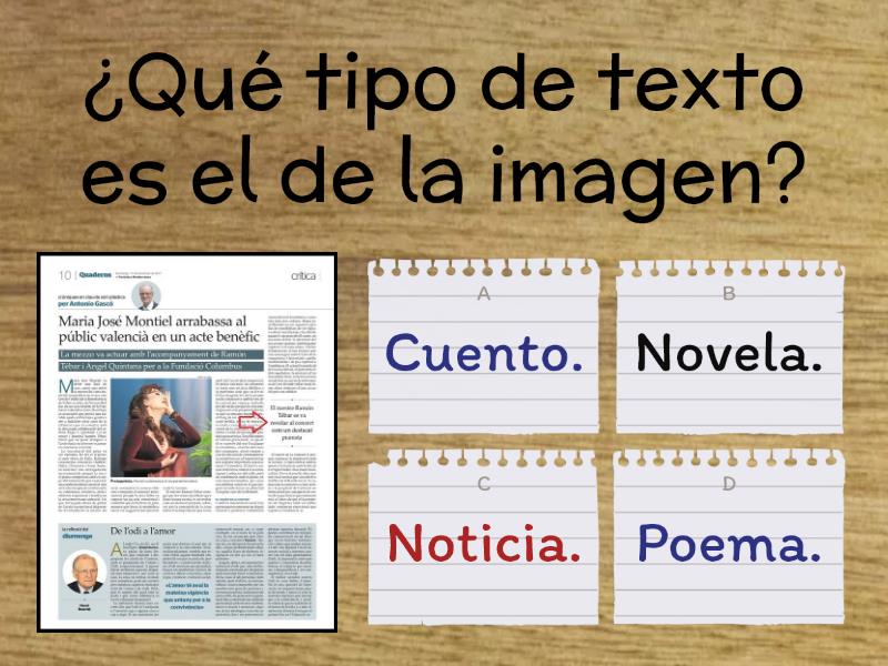 Textos Literarios Y No Literarios - Quiz