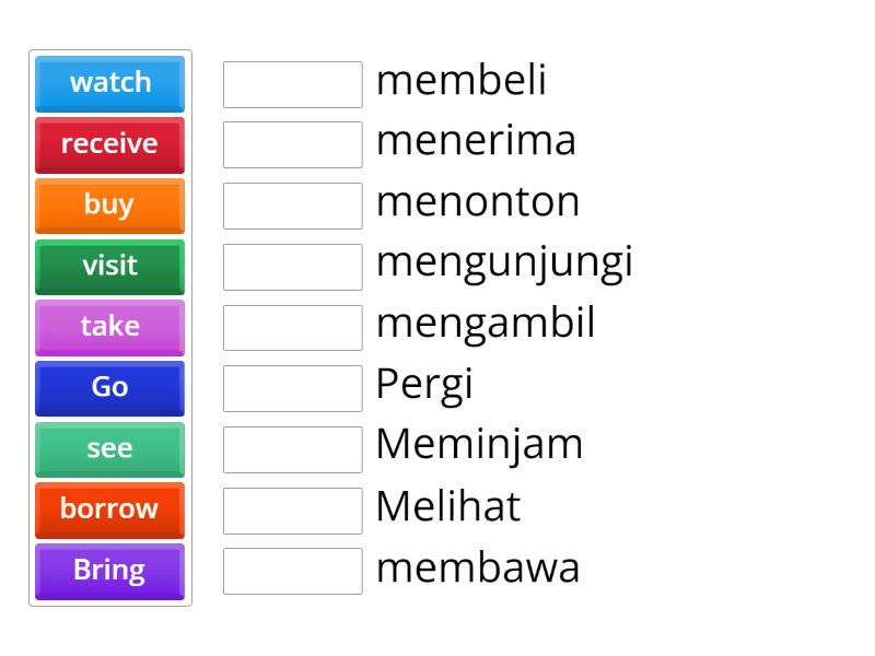 Kosa kata (kata kerja) Match up