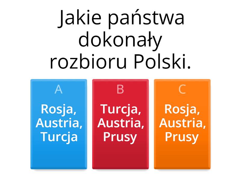 Rozbiory Polski Quiz 1221